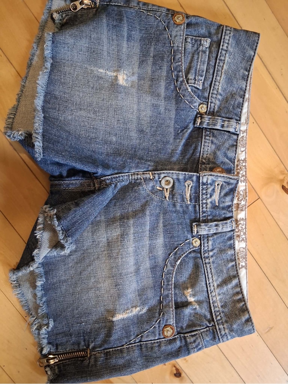 Guess Blue Distressed Denim Cutoff Shorts